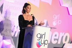 BEVERLY HILLS, CA - OCTOBER 14:  Honoree Olivia Munn speaks onstage during the Girl Up #GirlHero Awards Luncheon at SLS Hotel on October 14, 2018 in Beverly Hills, California.  (Photo by Rachel Murray/Getty Images for Girl Up)