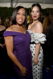 SANTA MONICA, CA - JANUARY 13:  Regina King (L) and Olivia Munn attend the 24th annual Critics' Choice Awards at Barker Hangar on January 13, 2019 in Santa Monica, California.  (Photo by Kevin Mazur/Getty Images for The Critics' Choice Awards)