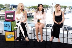SAN DIEGO, CALIFORNIA - JULY 19: Joely RIchardson, Olivia Munn and Emma Greenwell speak onstage at the #IMDboat at San Diego Comic-Con 2019: Day Two at the IMDb Yacht on July 19, 2019 in San Diego, California. (Photo by Tommaso Boddi/Getty Images for IMDb)