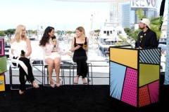 SAN DIEGO, CALIFORNIA - JULY 19: Joely Richardson, Olivia Munn, Emma Greenwell and Kevin Smith speak onstage at the #IMDboat at San Diego Comic-Con 2019: Day Two at the IMDb Yacht on July 19, 2019 in San Diego, California. (Photo by Tommaso Boddi/Getty Images for IMDb)