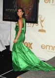 poses in press room during the 63rd Primetime Emmy Awards at the Nokia Theatre L.A. Live on September 18, 2011 in Los Angeles, United States.