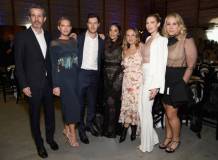 BURBANK, CA - OCTOBER 13:  (L-R) Simon Kinberg, Erin Foster, guest, Olivia Munn, Jennifer Meyer, Sara Foster and Heather Parry attend the Barbara Berlanti Heroes Gala Benefitting FCancer at Warner Bros. Studios on October 13, 2018 in Burbank, California.  (Photo by Michael Kovac/Getty Images for FCancer )