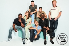 Day 1 - SDCC - San Diego Comic-ConCast of Predator photographed in the Entertainment Weekly portrait studio at the 2018 San Diego Comic-Con on July 20, 2018.Photographed by: Ben WattsPictured: (L to R) Trevonte Rhodes, Olivia Munn, Augusto Aguilera, Keegan Michael Key, Thomas Jane, Sterling K. Brown, Jake BuseyFilm/Show: PredatorStudio/Network: