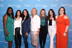 LOS ANGELES, CALIFORNIA - FEBRUARY 19: (L-R) Kim Foxx, Lisa Ling, Melissa Fumero, EMILY's List President Stephanie Schriock, Amber Tamblyn, Olivia Munn, and EMILY's List Executive Director Emily Cain attend Raising Our Voices: Supporting More Women in Hollywood & Politics at Four Seasons Hotel Los Angeles in Beverly Hills on February 19, 2019 in Los Angeles, California. (Photo by Presley Ann/Getty Images for EMILY'S List)