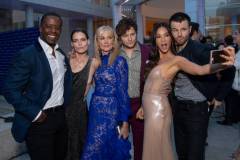 LOS ANGELES, CALIFORNIA - JUNE 17: (L-R) Adrian Lester, Emma Greenwell, Joely Richardson, Jon Fletcher, Olivia Munn and Ronan Raftery attend the LA Premiere of Starz's "The Rook" at The Getty Museum on June 17, 2019 in Los Angeles, California. (Photo by Emma McIntyre/Getty Images)