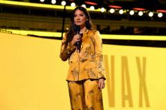 INGLEWOOD, CALIFORNIA: In this image released on May 2, Olivia Munn speaks onstage during Global Citizen VAX LIVE: The Concert To Reunite The World at SoFi Stadium in Inglewood, California. Global Citizen VAX LIVE: The Concert To Reunite The World will be broadcast on May 8, 2021. (Photo by Kevin Mazur/Getty Images for Global Citizen VAX LIVE)