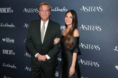 LOS ANGELES, CALIFORNIA - JUNE 10: (L-R) Aaron Sorkin and Olivia Munn attend the 2025 Astra TV Awards at SLS Hotel, a Luxury Collection Hotel, Beverly Hills on June 10, 2025 in Los Angeles, California. (Photo by Phillip Faraone/Getty Images)
