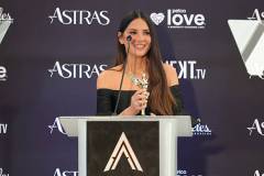 LOS ANGELES, CALIFORNIA - JUNE 10: Olivia Munn, recipient of the Trailblazer Award, speaks onstage during the 2025 Astra TV Awards at SLS Hotel, a Luxury Collection Hotel, Beverly Hills on June 10, 2025 in Los Angeles, California. (Photo by Kevin Winter/Getty Images)