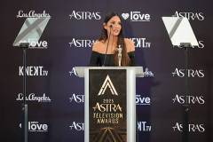 LOS ANGELES, CALIFORNIA - JUNE 10: Olivia Munn, recipient of the Trailblazer Award, speaks onstage during the 2025 Astra TV Awards at SLS Hotel, a Luxury Collection Hotel, Beverly Hills on June 10, 2025 in Los Angeles, California. (Photo by Kevin Winter/Getty Images)
