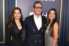 NEW YORK, NEW YORK - APRIL 08: Amanda Peet, Jon Hamm and Olivia Munn attend Apple TV+