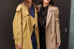 NEW YORK, NY - APRIL 10: Amanda Peet and Olivia Munn are seen at "The View" on April 10, 2025 in New York City.  (Photo by Jason Howard/Bauer-Griffin/GC Images)