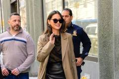 NEW YORK, NEW YORK - APRIL 10:  Olivia Munn is seen outside the "View" on April 10, 2025 in New York City. (Photo by Raymond Hall/GC Images)