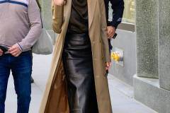 NEW YORK, NEW YORK - APRIL 10:  Olivia Munn is seen outside the "View" on April 10, 2025 in New York City. (Photo by Raymond Hall/GC Images)
