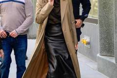 NEW YORK, NEW YORK - APRIL 10:  Olivia Munn is seen outside the "View" on April 10, 2025 in New York City. (Photo by Raymond Hall/GC Images)