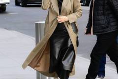 NEW YORK, NEW YORK - APRIL 10:  Olivia Munn is seen outside the "View" on April 10, 2025 in New York City. (Photo by Raymond Hall/GC Images)