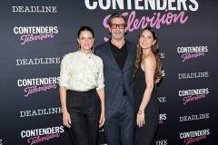 LOS ANGELES, CALIFORNIA - APRIL 04: (L-R) Amanda Peet, Jon Hamm and Olivia Munn attend the special screening of Apple TV+