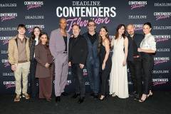 LOS ANGELES, CALIFORNIA - APRIL 04: (L-R) Donovan Colan, Isabel Gravitt, Aimee Carrero, Mark Tallman, Jonathan Tropper, Jon Hamm, Olivia Munn, Lena Hall, Hoon Lee and Amanda Peet attends the special screening of Apple TV+