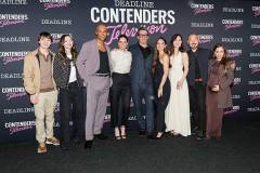 LOS ANGELES, CALIFORNIA - APRIL 04: (L-R) Donovan Colan, Isabel Gravitt, Mark Tallman, Amanda Peet, Jon Hamm, Olivia Munn, Lena Hall, Hoon Lee and Aimee Carrero attend the special screening of Apple TV+