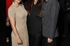 SANTA MONICA, CALIFORNIA - FEBRUARY 03: (L-R) Aimee Carrero, Olivia Munn and Amanda Peet, from the second season of Apple's series ?Your Friends & Neighbors,? at the Apple TV Press Day at the Barker Hangar on February 03, 2026 in Santa Monica, California. The star-studded event highlighted a stellar lineup of original series and films coming to Apple TV in 2026. (Photo by Eric Charbonneau/Apple TV via Getty Images)