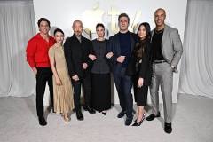 SANTA MONICA, CALIFORNIA - FEBRUARY 03: (L-R) James Marsden, Aimee Carrero, Hoon Lee, Amanda Peet, Jon Hamm, Olivia Munn and Mark Tallman, from the second season of Apple's series ?Your Friends & Neighbors,? at the Apple TV Press Day at the Barker Hangar on February 03, 2026 in Santa Monica, California. The star-studded event highlighted a stellar lineup of original series and films coming to Apple TV in 2026. (Photo by Dan Steinberg/Apple TV via Getty Images)