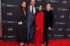 HOLLYWOOD, CALIFORNIA - APRIL 11: (L-R) Amanda Peet, Jon Hamm, Olivia Munn and Jonathan Tropper attend Apple TV's "Your Friends and Neighbors" during 2026 PaleyFest LA at Dolby Theatre on April 11, 2026 in Hollywood, California.  (Photo by Kevin Winter/Getty Images)