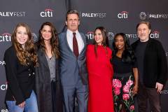 HOLLYWOOD, CALIFORNIA - APRIL 11: Ali Woodruff, Amanda Peet, Jon Hamm, Olivia Munn, Rita Cooper Lee and Jonathan Tropper attend Apple TV's "Your Friends and Neighbors" during 2026 PaleyFest LA at Dolby Theatre on April 11, 2026 in Hollywood, California. (Photo by Julian Hamilton/WireImage)