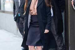 NEW YORK, NEW YORK - MARCH 30: Olivia Munn is seen in Hudson Square on March 30, 2026 in New York City. (Photo by TheStewartofNY/GC Images)