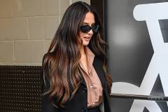 NEW YORK, NEW YORK - MARCH 30: Olivia Munn is seen outside leaving "ABC Studio" on on March 30, 2026 in New York City. (Photo by Raymond Hall/GC Images)