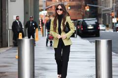 NEW YORK, NEW YORK - MARCH 30: Olivia Munn seen arriving to "Good Morning America" on March 30, 2026 in New York City. (Photo by Aeon/GC Images)