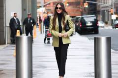 NEW YORK, NEW YORK - MARCH 30: Olivia Munn seen arriving to "Good Morning America" on March 30, 2026 in New York City. (Photo by Aeon/GC Images)