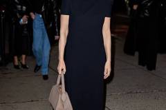 NEW YORK, NEW YORK - FEBRUARY 14: Actress Olivia Munn wears black dress, beige bag outside Khaite on February 14, 2026 in New York City. (Photo by Christian Vierig/Getty Images)