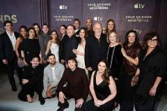 NEW YORK, NEW YORK - MARCH 30: James Marsden, Erin Robinson, Eunice Bae, Isabel Gravitt, Lena Hall, Aimee Carrero, Amanda Peet, Jonathan Tropper, Jon Hamm, Olivia Munn, Mark Tallman, Corbin Bernsen, Aaron Vargas, William Martinez, Donovan Colan, Jamie Rosengard, Stephanie Laing and Lori Keith Douglas attend Apple TV's "Your Friends & Neighbors" Season 2 premiere at New York Historical on March 30, 2026 in New York City. (Photo by Dimitrios Kambouris/Getty Images)