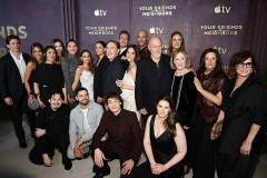 NEW YORK, NEW YORK - MARCH 30: James Marsden, Erin Robinson, Eunice Bae, Isabel Gravitt, Lena Hall, Aimee Carrero, Amanda Peet, Jonathan Tropper, Jon Hamm, Olivia Munn, Mark Tallman, Corbin Bernsen, Aaron Vargas, William Martinez, Donovan Colan, Jamie Rosengard, Stephanie Laing and Lori Keith Douglas attend Apple TV's "Your Friends & Neighbors" Season 2 premiere at New York Historical on March 30, 2026 in New York City. (Photo by Dimitrios Kambouris/Getty Images)