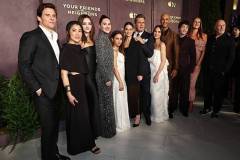NEW YORK, NEW YORK - MARCH 30: (L-R) James Marsden, Eunice Bae, Isabel Gravitt, Lena Hall, Aimee Carrero, Amanda Peet, Jon Hamm, Olivia Munn, Mark Tallman, Donovan Colan, Anna Osceola and Corbin Bernsen attend Apple TV's "Your Friends & Neighbors" Season 2 premiere at New York Historical on March 30, 2026 in New York City. (Photo by Jamie McCarthy/Getty Images)