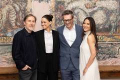 NEW YORK, NEW YORK - JUNE 06: (L-R) Jonathan Tropper, Amanda Peet, Jon Hamm and Olivia Munn attend "Your Friends & Neighbors" Emmy official at The Whitby Hotel on June 06, 2026 in New York City. (Photo by Stephanie Augello/Getty Images)