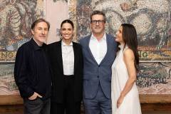 NEW YORK, NEW YORK - JUNE 06: (L-R) Jonathan Tropper, Amanda Peet, Jon Hamm and Olivia Munn attend "Your Friends & Neighbors" Emmy official at The Whitby Hotel on June 06, 2026 in New York City. (Photo by Stephanie Augello/Getty Images)